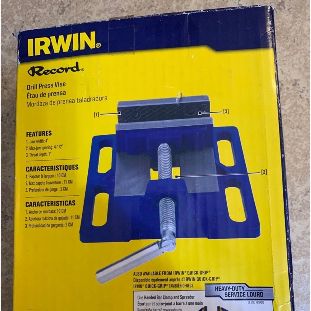 New! Irwin Record 4-in Cast Iron Drill Press Vise.